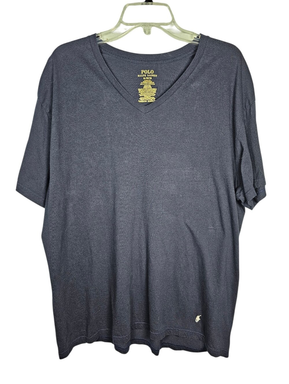 Polo Ralph Lauren Navy Classic Fit V-Neck White Pony Logo Men's Size XL